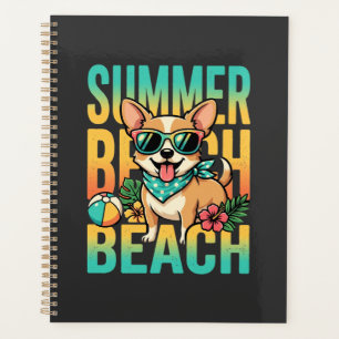 Sommer Strand Hund Urlaub Vektor Planer