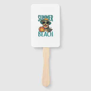 Sommer-Strand-Hund-Vintage-Sonnenbrille-Shirt-Desi Fächer