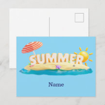 Sommer Strand Insel 3D Trendige Tropische Ferien