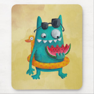 Sommer-Strand-Monster Mousepad