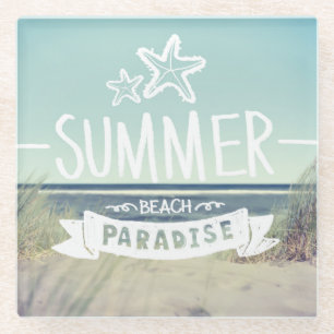 Sommer-Strand-Paradies Glasuntersetzer