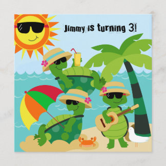 Sommer-Strand-Schildkröten, die Einladung