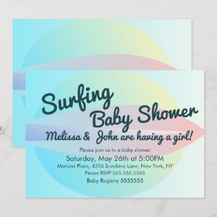 Sommer-Strand-Surf-Baby-Shower-Einladung für Mädch Einladung
