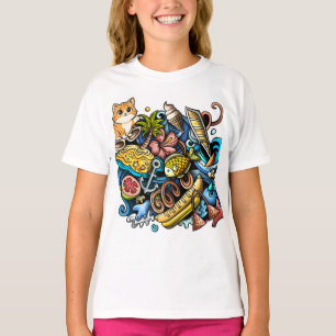 Sommer Strand Tasche Design T-Shirt