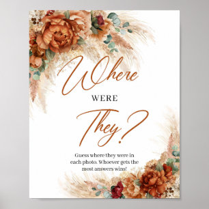Sommer Strand Terrakotta floral Wo waren sie Poster