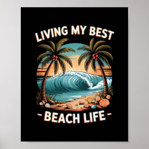 Sommer Strand Tropischer Urlaub Vibes Und Sonnige Poster