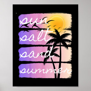 Sommer Strand Urlaub Salz Sonne Sand Sonnenunterga Poster