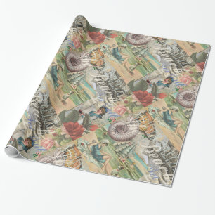 Sommer Strand Vintage Oktopus Antik Segeln Geschenkpapier