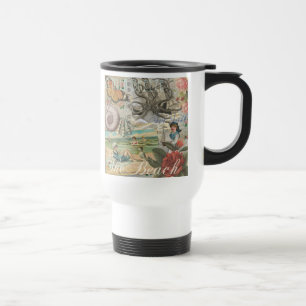 Sommer Strand Vintage Oktopus Antik Segeln Reisebecher