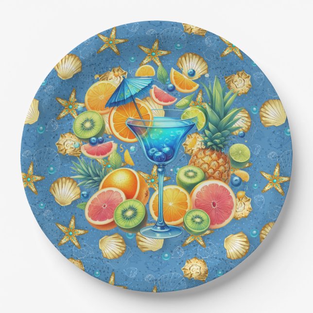 Sommer-Strandparty  Pappteller (Vorderseite)