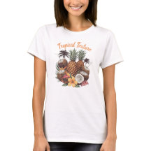 Sommer Style Tropische Haarstruktur Grafik T-Shirt