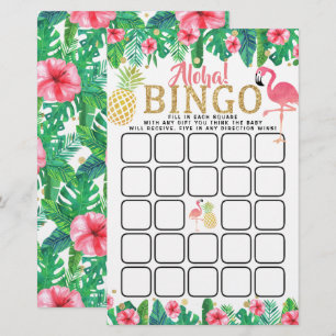 SOMMER Summer Beach Luau Girls Baby Shower Bingo