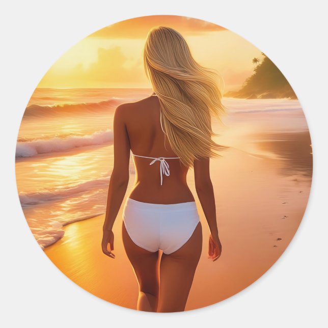 SOMMER SUN RUNDER AUFKLEBER (Vorderseite)