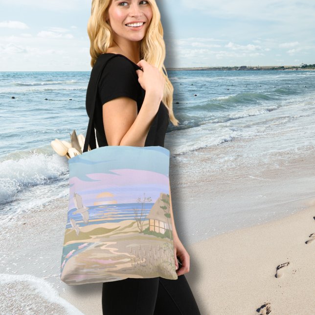 Sommer Sunset Beach (Pastel Summer Beach Sunset Tote Bag)