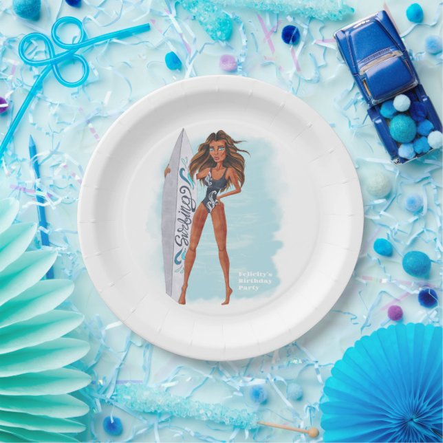 Sommer-Surf-Strandparty Pappteller (Party)