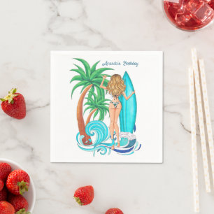 Sommer-Surf-Strandparty Serviette