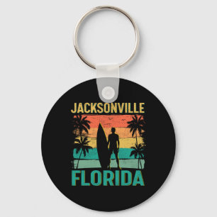 Sommer-Surf-Vintage-Florida Jacksonville Beach Sur Schlüsselanhänger