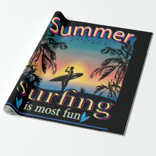 Sommer - Surfen ist das meiste Spaß beim Wrapping  Geschenkpapier