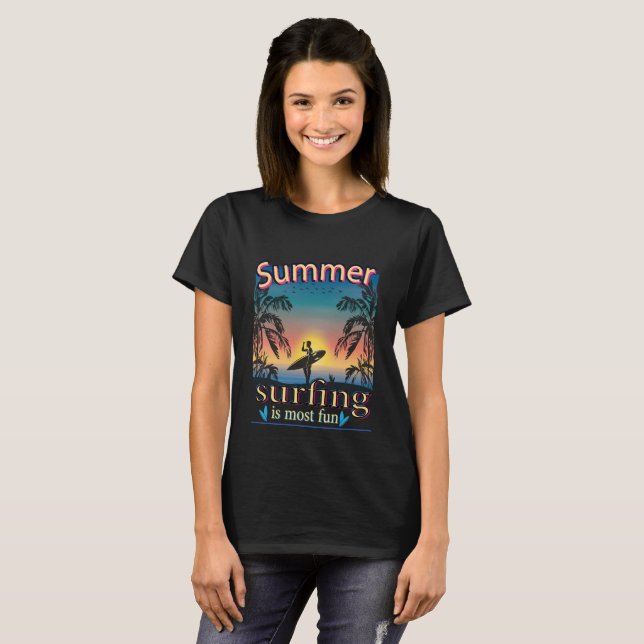 Sommer - Surfen macht Spaß T-Shirt (Vorne ganz)