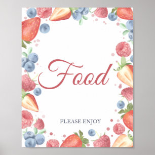 Sommer Süße Beeren Geburtstags Essen Poster