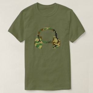 Sommer-Tarnmuster-Kopfhörer T-Shirt