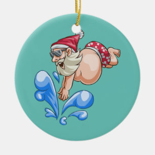 Sommer-Tauch-Santa-Sommerferien-Strand Keramik Ornament