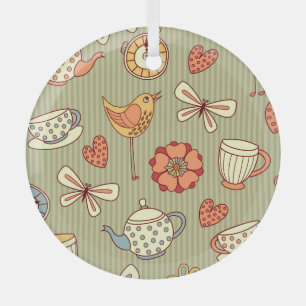 Sommer-Teeparty: Nahtloses Muster Ornament Aus Glas
