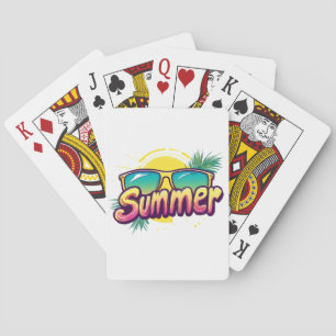 Sommer Text - Farbige Sommer Sonnenbrille Spielkarten