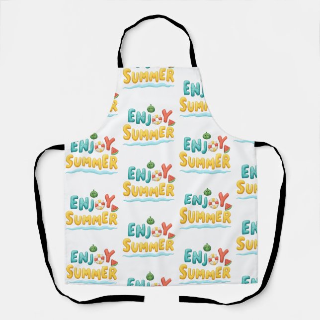 Sommer-Text-Illustration genießen Schürze (Vorderseite)