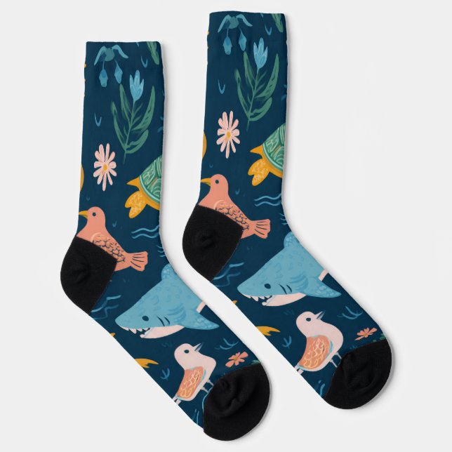 Sommer-Tier-Crewsocken-Geschenk Socken (Rechts)