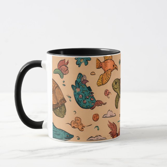 Sommer-Tiere-Kombitassen-Geschenk Tasse (Links)