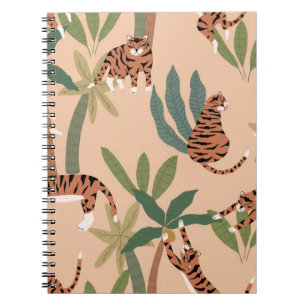 Sommer-Tiger Palmen Exotisch Notizblock