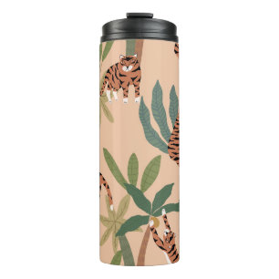 Sommer-Tiger Palmen Exotisch Thermosbecher