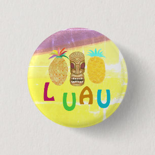 Sommer-Tiki-Ananas-Luau Button