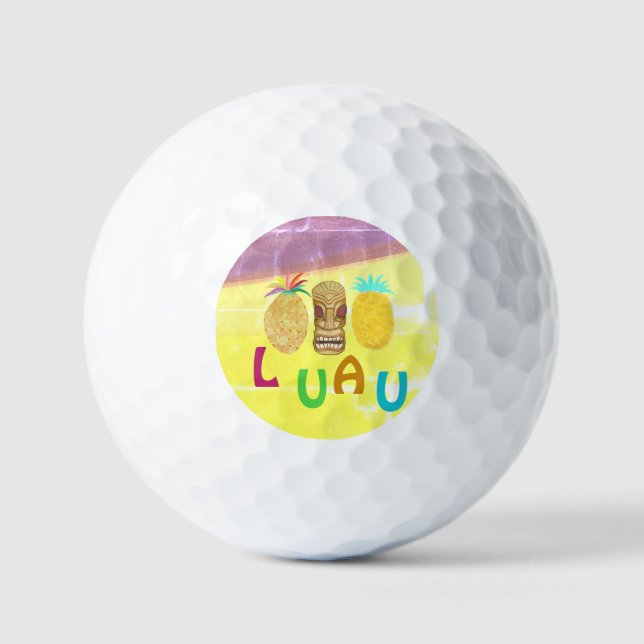 Sommer-Tiki-Ananas-Luau Golfball (Vorderseite)