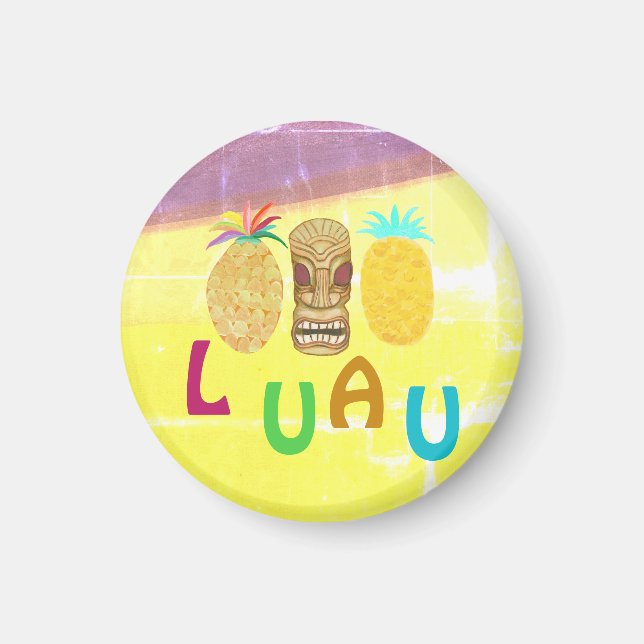 Sommer-Tiki-Ananas-Luau Magnet (Vorne)
