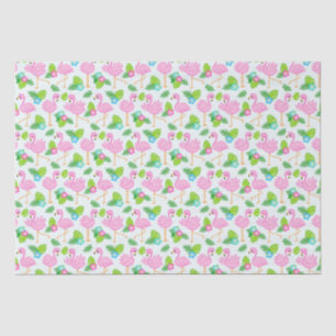 Sommer-Tropen-Flamingo und Blumenmuster Seidenpapier