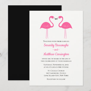 Sommer Tropical Luau Strand Rosa Flamingo Hochzeit Einladung