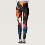 Sommer tropisch rosa Orangenpalmen Sonnenuntergang Leggings<br><div class="desc">Dieses tropische und coole Design ist perfekt für die heißen Sommermonate. Das Hotel verfügt über einen künstlerischen und modernen Neon-Rosa-, Orange- und lila Neonuntergang mit schwarzen Palmen-Silhouetten und strahlender Sonne. Es ist schön, wunderschön und malerisch! ***WICHTIGE HINWEIS FÜR DESIGN: Für individuelle Designanfragen, wie z.B. passende Produktanfragen, Farbänderungen, Platzierungsänderungen oder andere...</div>