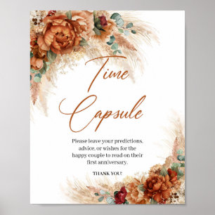 Sommer tropisch Terrakotta Pampas Zeitkapsel Poster