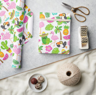 Sommer tropischen Toucan und Flamingo Muster Geschenkpapier