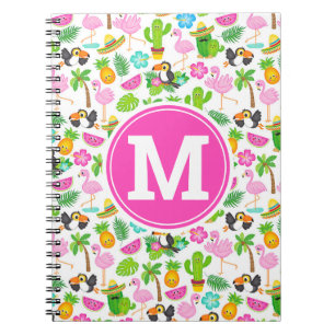 Sommer tropischen Toucan und Flamingo Muster Notizblock