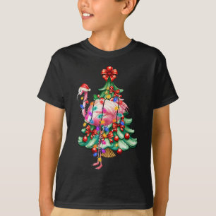 Sommer-Tropischer-Flamingo-Weihnachtsmann-Mütze-We T-Shirt