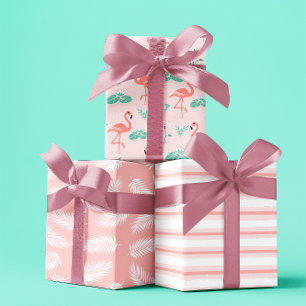 Sommer tropisches Flamingo pastellrosa Set 3 Geschenkpapier Set