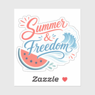 Sommer und Freiheit Patriotischer 4. Juli Ästhetik Aufkleber