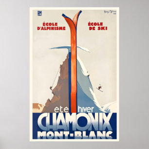 Sommer- und Wintersport Chamonix Mont Blanc Frankr Poster