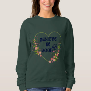Sommer Unisex Blumen Herz Zitat B I G Kleidung Sweatshirt