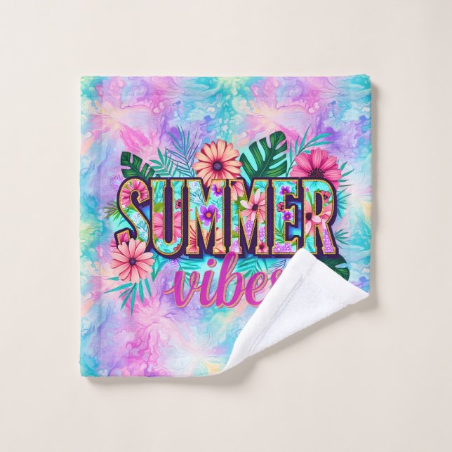Sommer Vibes Badhandtuch Set (Waschlappen)
