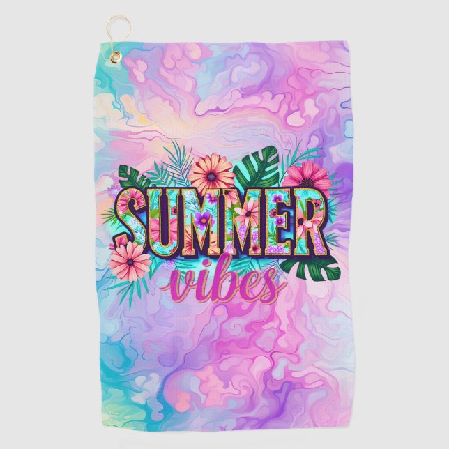 Sommer Vibes Golfhandtuch (Vorderseite)
