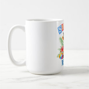 Sommer-Vibes Highland-Kuh Tropische Strandblumen Kaffeetasse